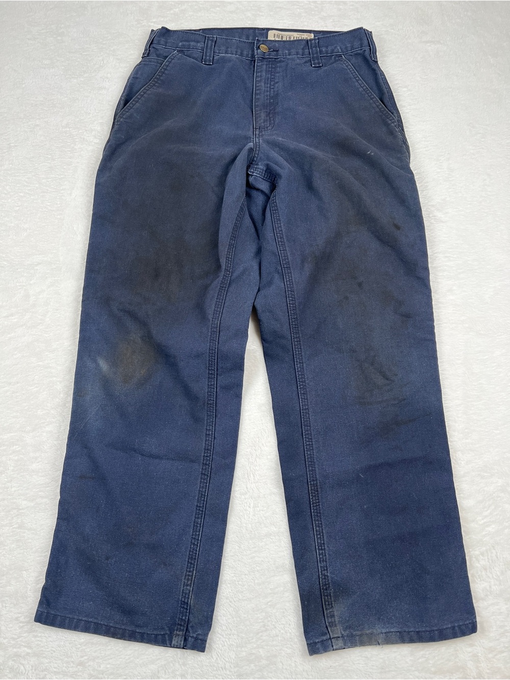 Carhartt Dungaree Fit Carpenter Pants Navy Duck Canvas 30x30 - Picture 1 of 7